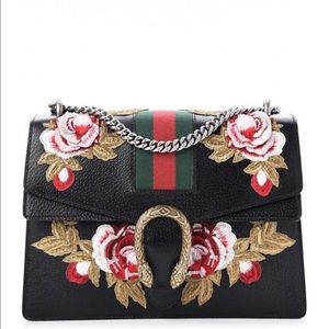 GUCCI Dionysus Web Embroidered Medium Black
